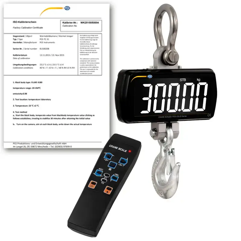 pce-instruments-industrial-scale-pce-cs-300ld-ica-incl.-iso-calibration-cert Kaugjuhtimispuldiga tööstuslik kaal
