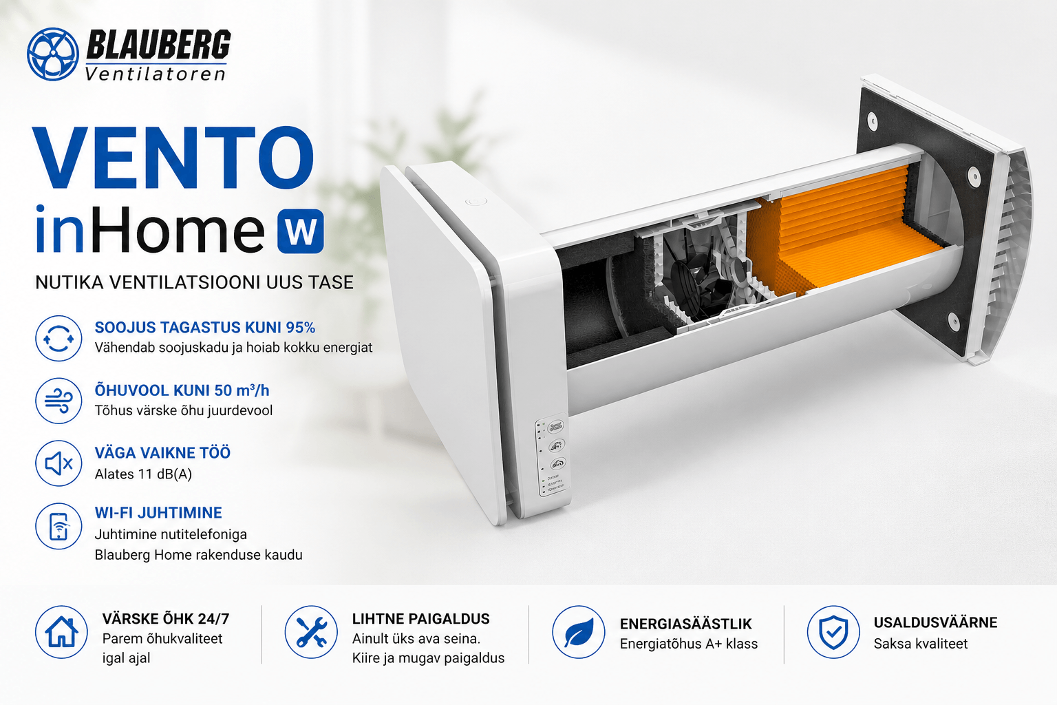 rekuperaator Blauberg Inhome w