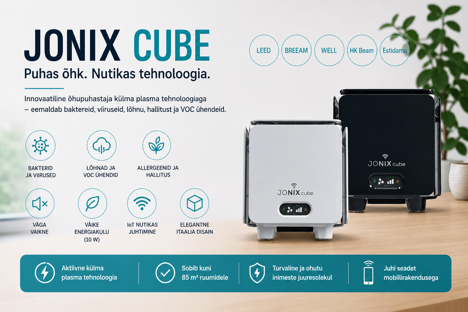 Jonix Cube – innovaatiline õhupuhastaja külma plasma tehnoloogiaga