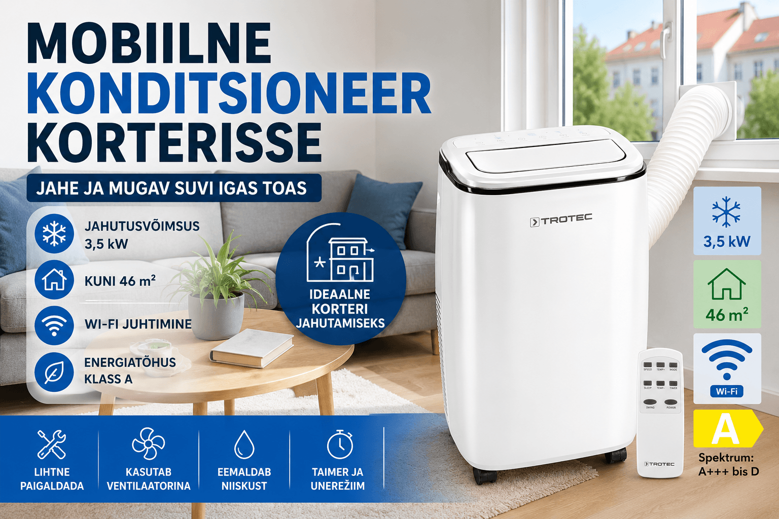 Mobiilne konditsioneer korterisse – kuidas valida õige seade?